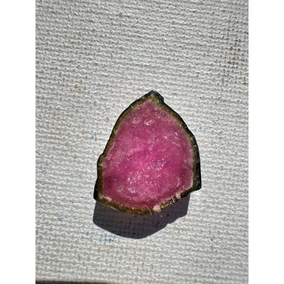 17 cts. Watermelon Tourmaline Natural Crystal Slice - Custom Cabochon #3 - Picture 5 of 6
